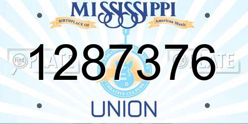 1287376 Mississippi License Plate