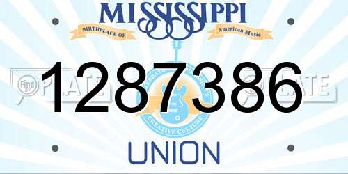 1287386 Mississippi License Plate