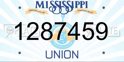 1287459 Mississippi License Plate