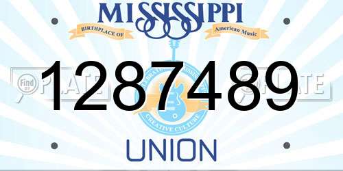 1287489 Mississippi License Plate
