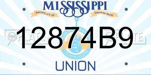 12874B9 Mississippi License Plate