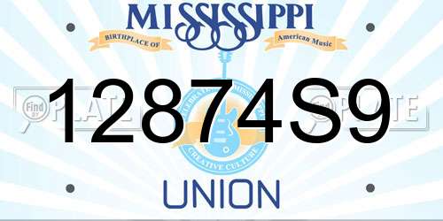 12874S9 Mississippi License Plate