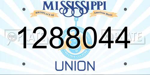 1288044 Mississippi License Plate