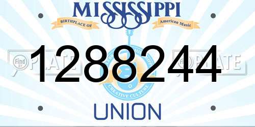 1288244 Mississippi License Plate