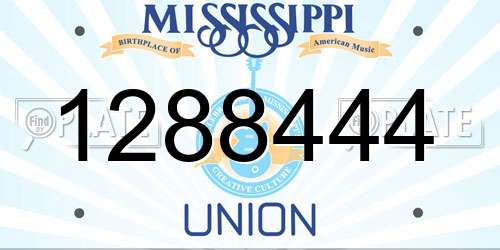 1288444 Mississippi License Plate