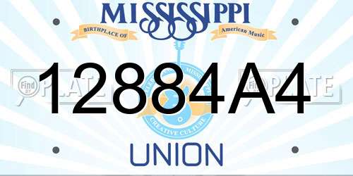 12884A4 Mississippi License Plate