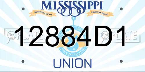 12884D1 Mississippi License Plate