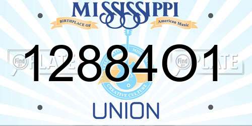 12884O1 Mississippi License Plate