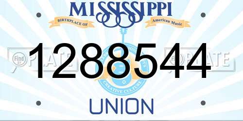 1288544 Mississippi License Plate