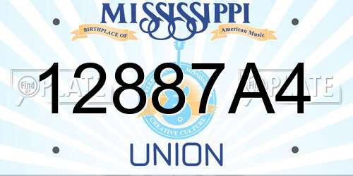12887A4 Mississippi License Plate