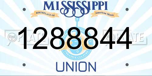1288844 Mississippi License Plate