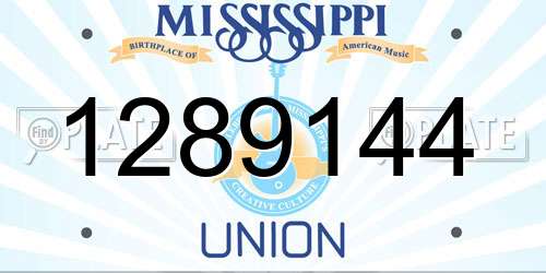 1289144 Mississippi License Plate