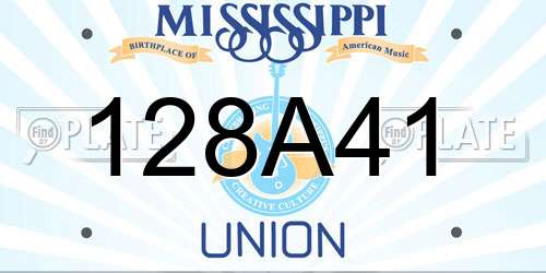 128A41 Mississippi License Plate