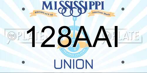 128AAI Mississippi License Plate