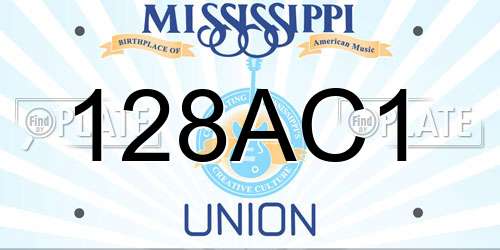 128AC1 Mississippi License Plate