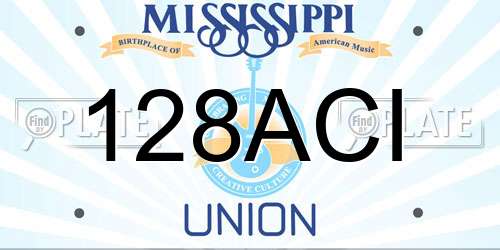 128ACI Mississippi License Plate