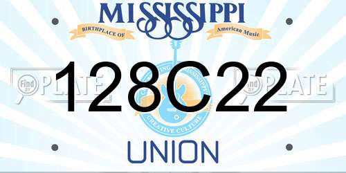 128C22 Mississippi License Plate
