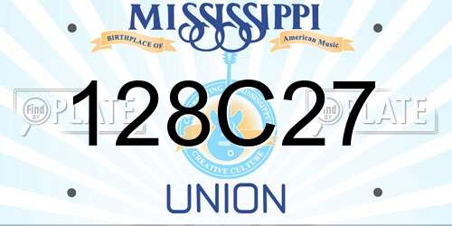 128C27 Mississippi License Plate