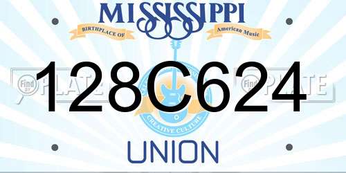 128C624 Mississippi License Plate