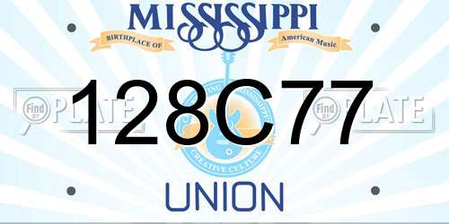 128C77 Mississippi License Plate