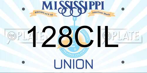 128CIL Mississippi License Plate