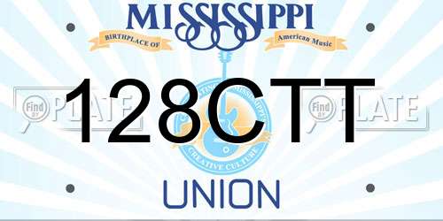 128CTT Mississippi License Plate