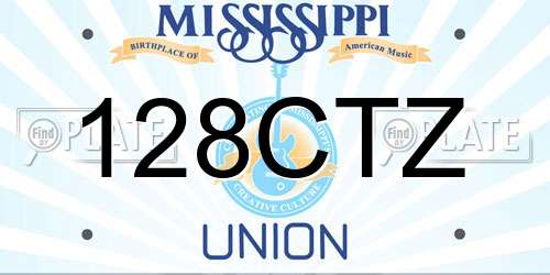 128CTZ Mississippi License Plate