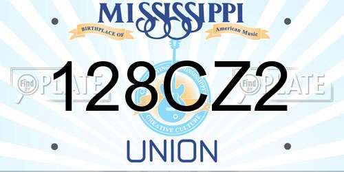 128CZ2 Mississippi License Plate