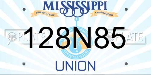 128N85 Mississippi License Plate