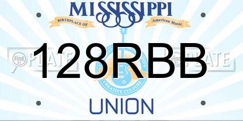 128RBB Mississippi License Plate