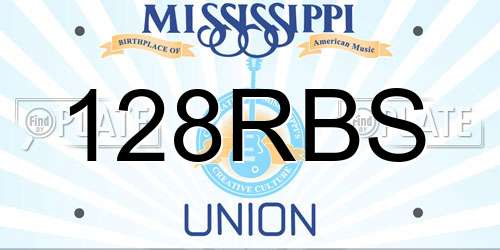 128RBS Mississippi License Plate