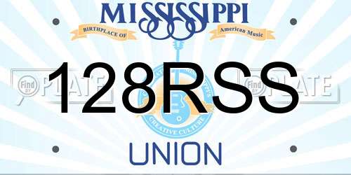 128RSS Mississippi License Plate