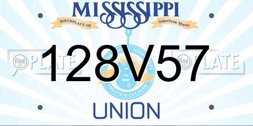 128V57 Mississippi License Plate