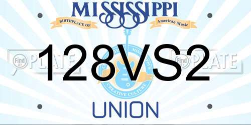 128VS2 Mississippi License Plate