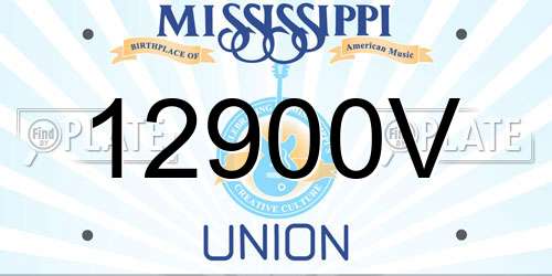 12900V Mississippi License Plate