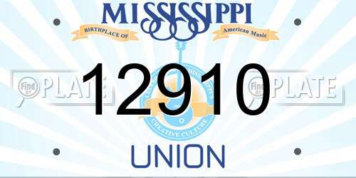 12910 Mississippi License Plate