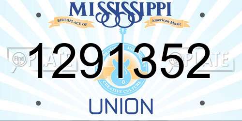 1291352 Mississippi License Plate