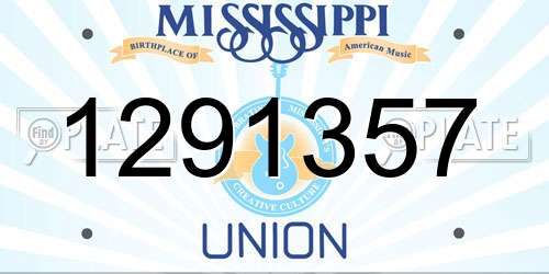 1291357 Mississippi License Plate