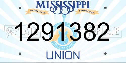 1291382 Mississippi License Plate