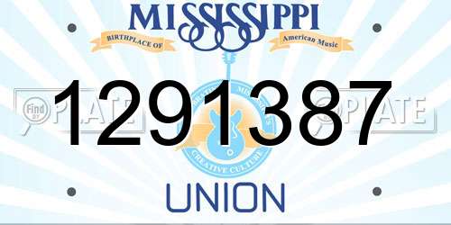 1291387 Mississippi License Plate