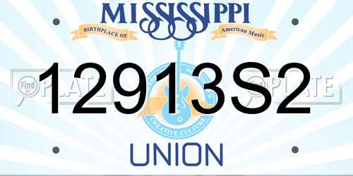 12913S2 Mississippi License Plate