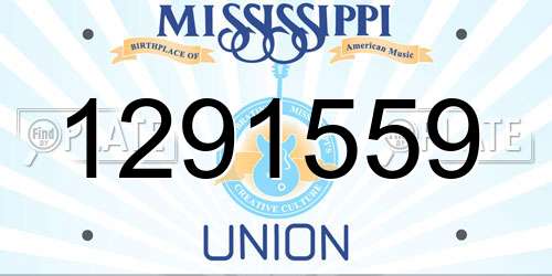 1291559 Mississippi License Plate