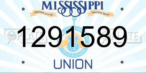 1291589 Mississippi License Plate