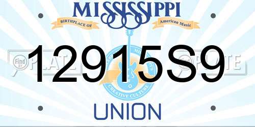 12915S9 Mississippi License Plate