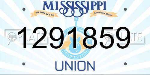 1291859 Mississippi License Plate