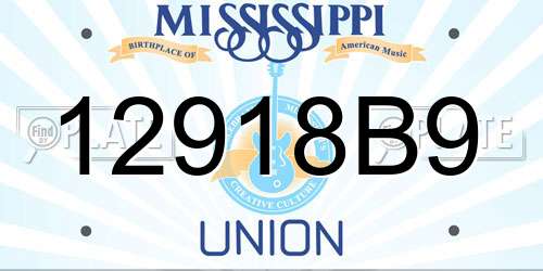 12918B9 Mississippi License Plate