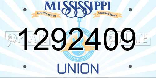1292409 Mississippi License Plate