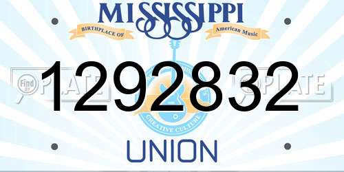 1292832 Mississippi License Plate