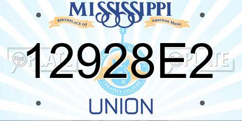 12928E2 Mississippi License Plate