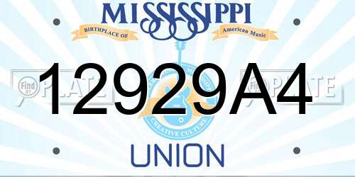 12929A4 Mississippi License Plate